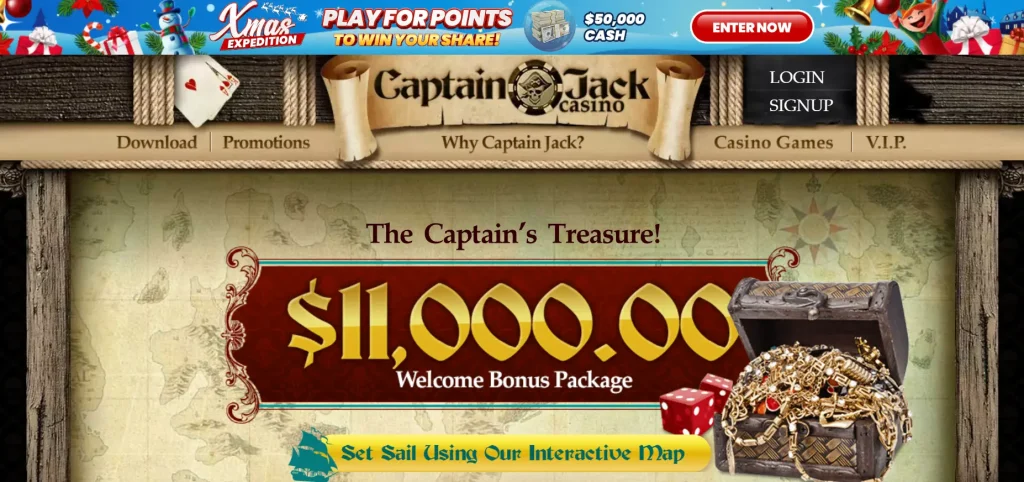 $15 No deposit bonus as Captain Jack Casino